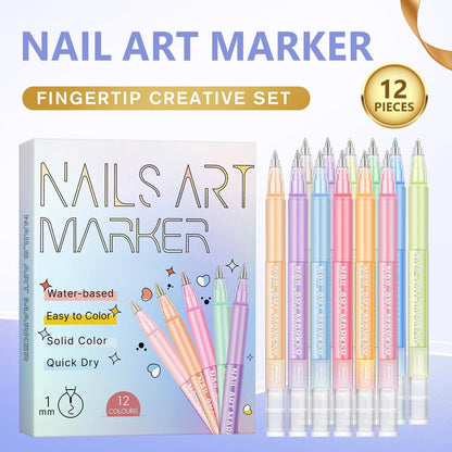 Painted Graffiti Nail Art Highlighter And Outline Graffiti Pen Set