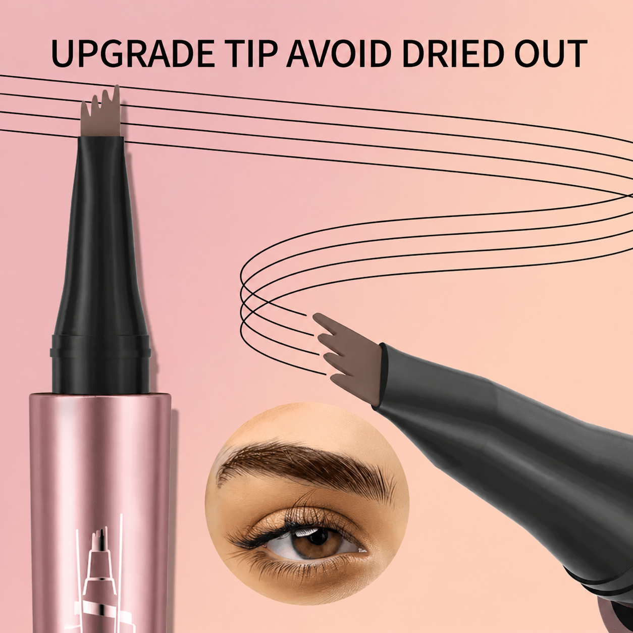 Buy 1 Get 1 Free/ Elunovie-Waterproof Micro-Fork Eyebrow Pencil