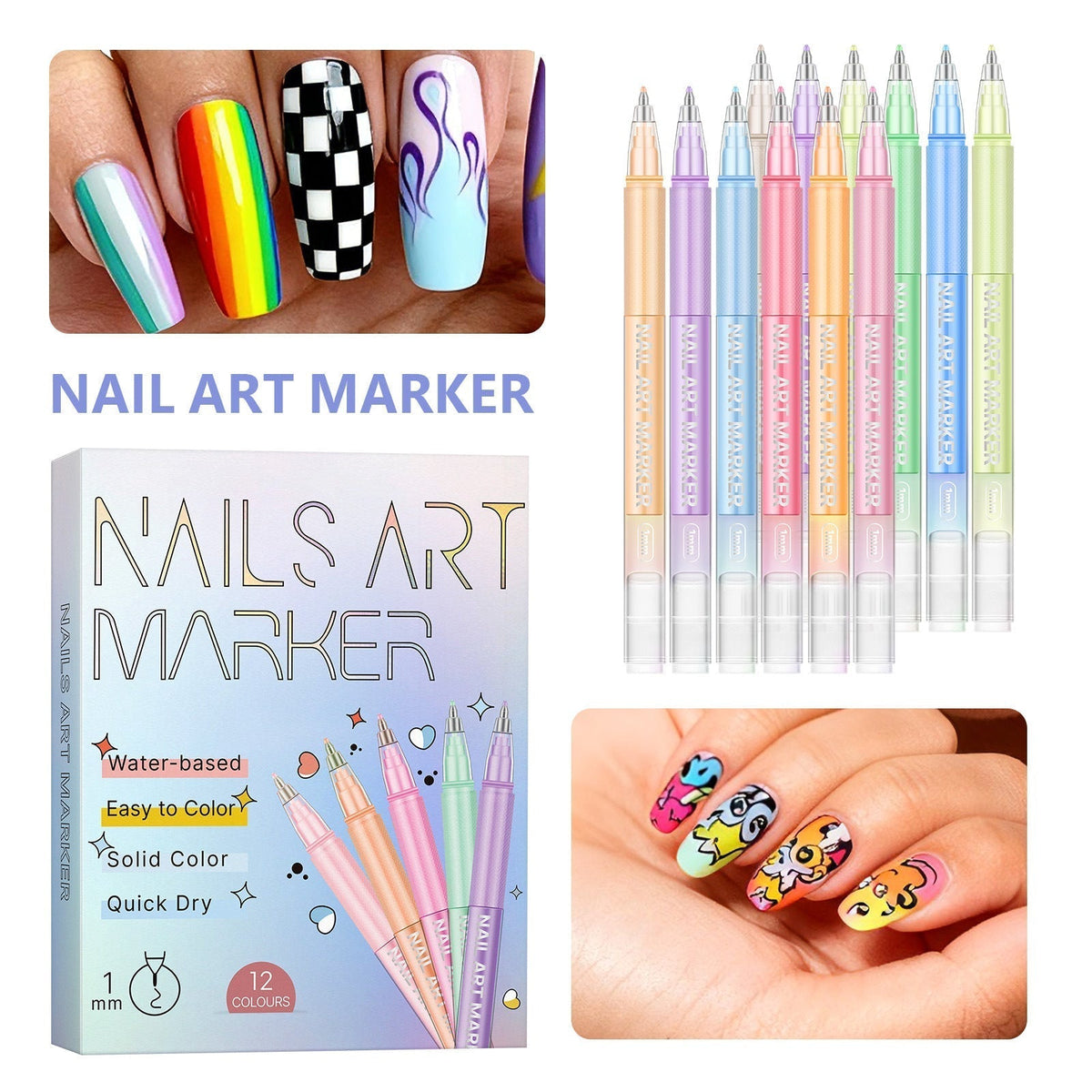 Fine tip nail art marker detail