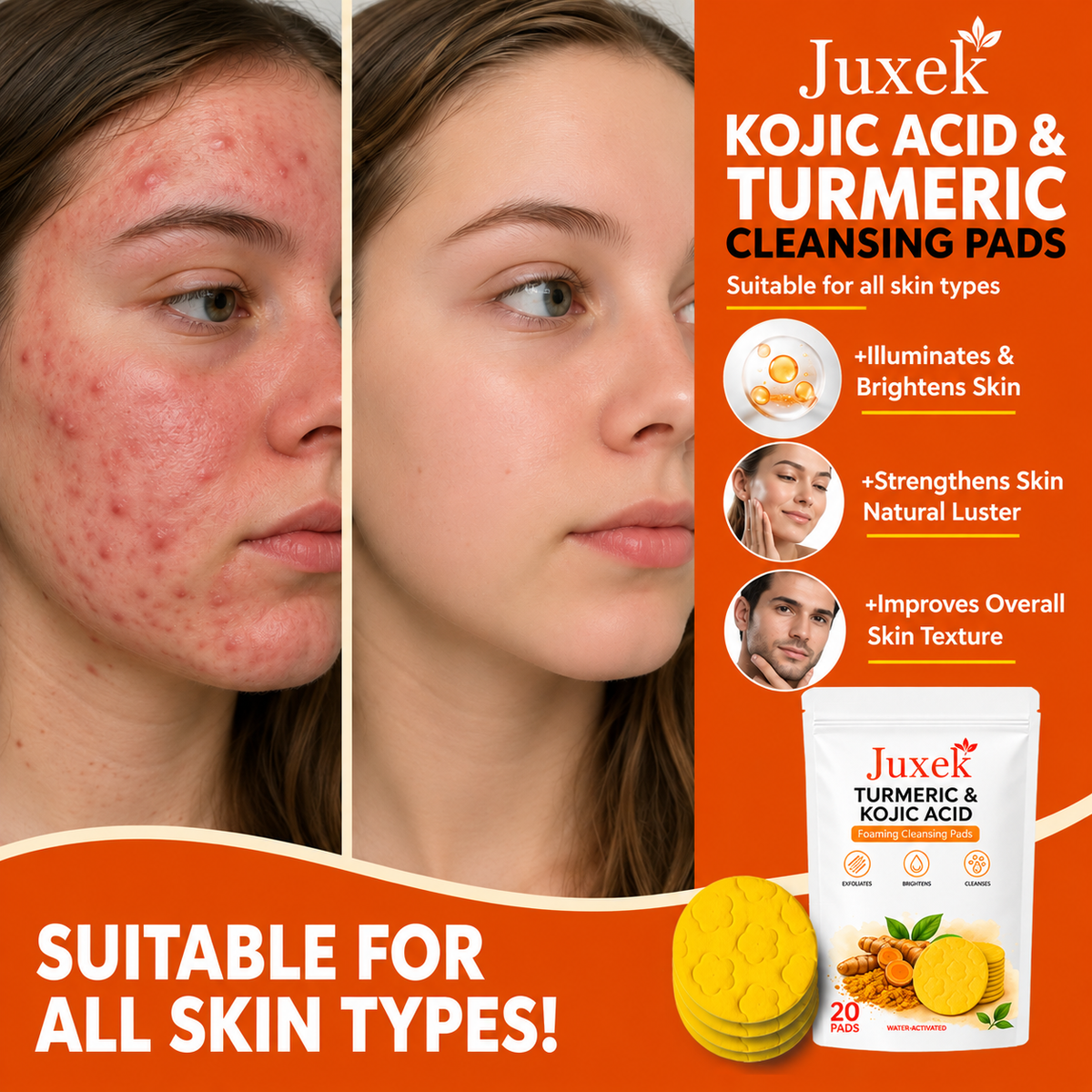 🔥Last Day 68% OFF-Juxek Turmeric Kojic Glow Pads