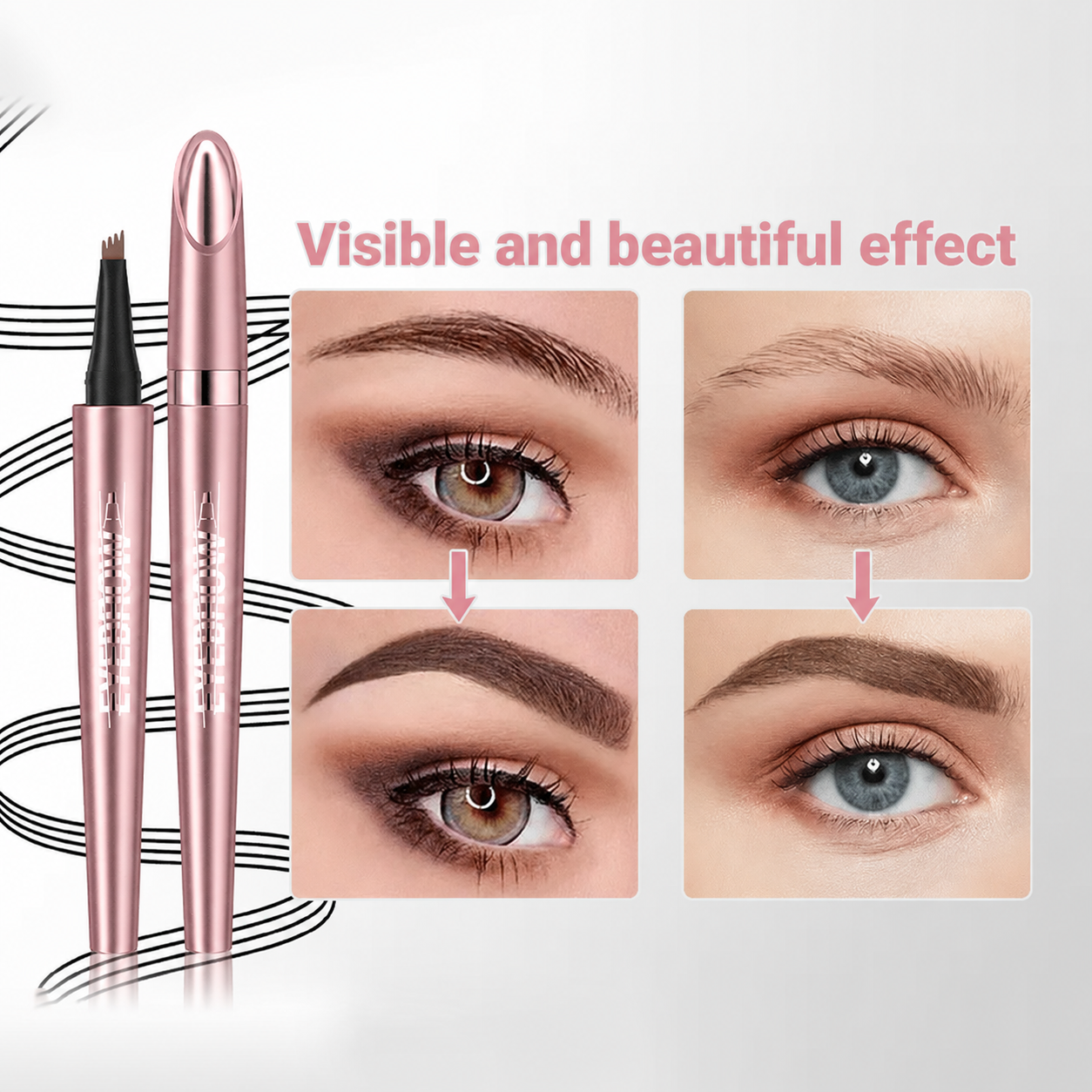 Buy 1 Get 1 Free/ Elunovie-Waterproof Micro-Fork Eyebrow Pencil