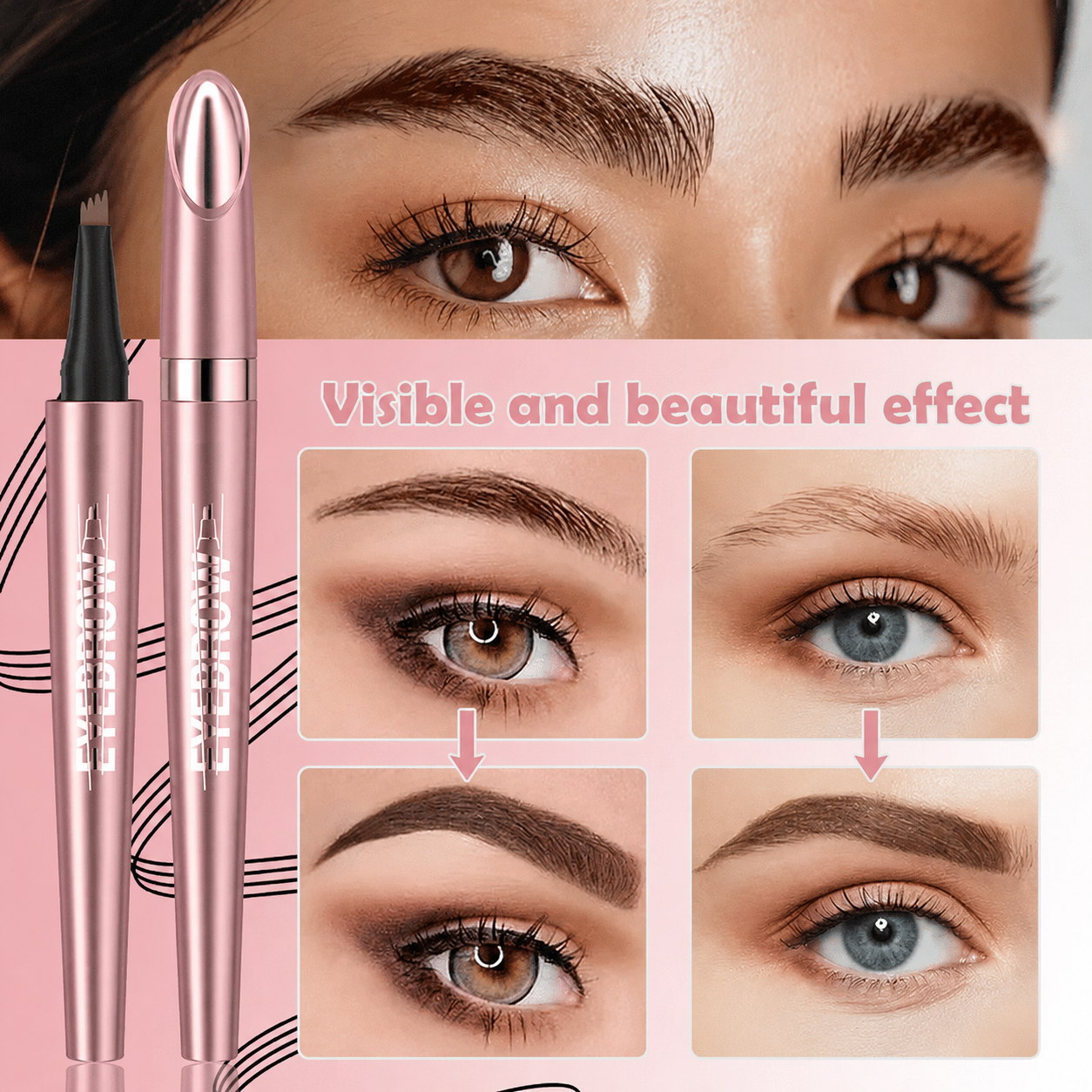 Buy 1 Get 1 Free/ Elunovie-Waterproof Micro-Fork Eyebrow Pencil