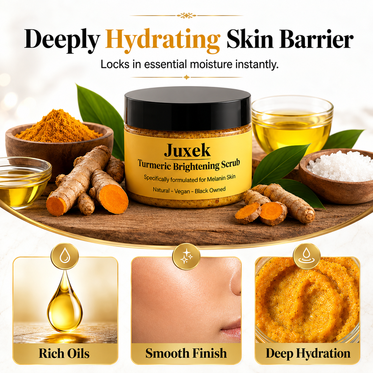 ✨ Turmeric Exfoliating Body Scrub for a Golden Glow 💛