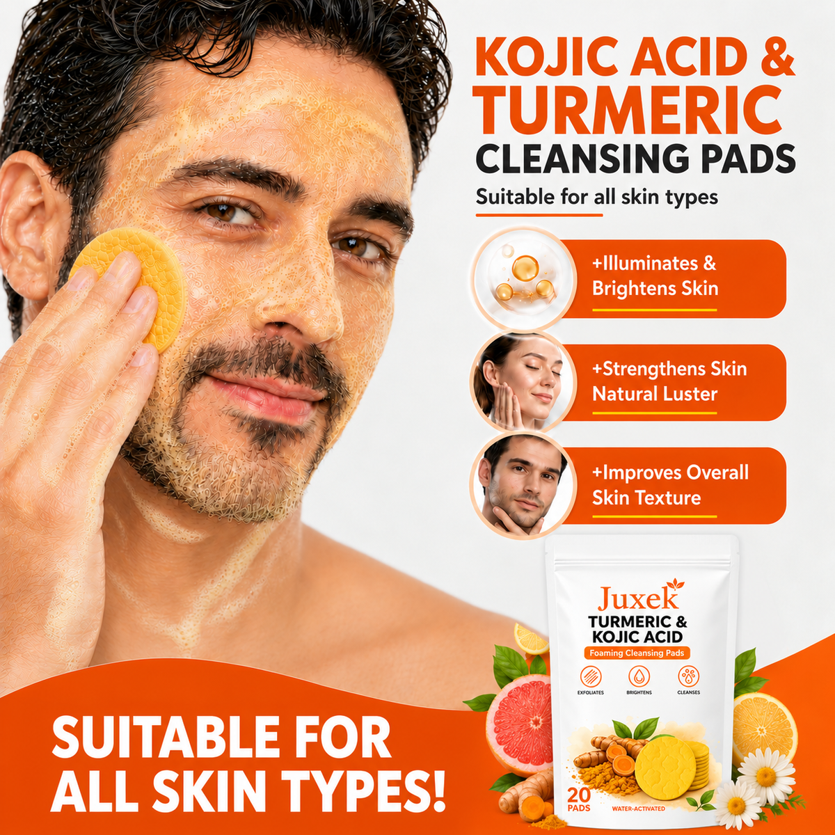 🔥Last Day 68% OFF-Juxek Turmeric Kojic Glow Pads