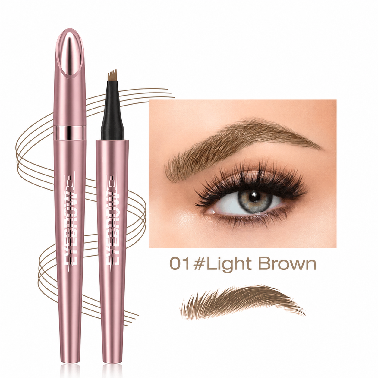 Buy 1 Get 1 Free/ Elunovie-Waterproof Micro-Fork Eyebrow Pencil