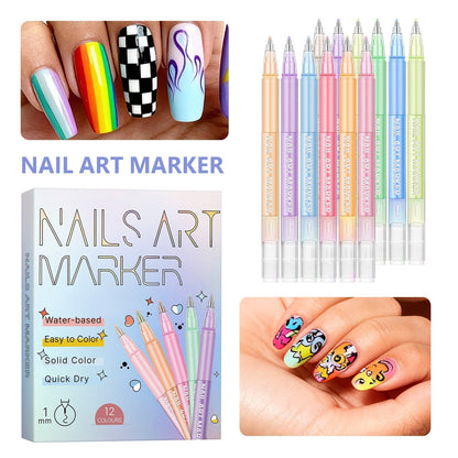 Painted Graffiti Nail Art Highlighter And Outline Graffiti Pen Set