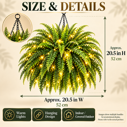 💥 50% OFF  Glowing Boston Ferns with Lights✨ Zero Watering & Maintenance💛