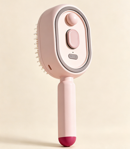 5 in 1 Rechargeable Hair Straightener Brush with Detangling Comb, Self-Cleaning Anti-Tangle Steam Massage Comb,Soft Round Teeth Massage Scalp with Built-In Water Spray