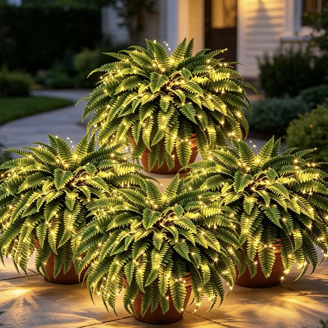 💥 50% OFF  Glowing Boston Ferns with Lights✨ Zero Watering & Maintenance💛