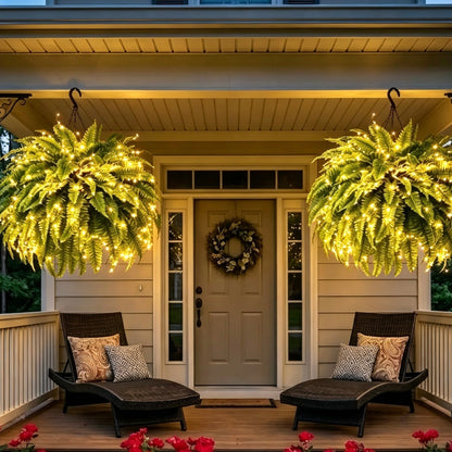 💥 50% OFF  Glowing Boston Ferns with Lights✨ Zero Watering & Maintenance💛