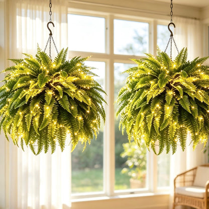 💥 50% OFF  Glowing Boston Ferns with Lights✨ Zero Watering & Maintenance💛