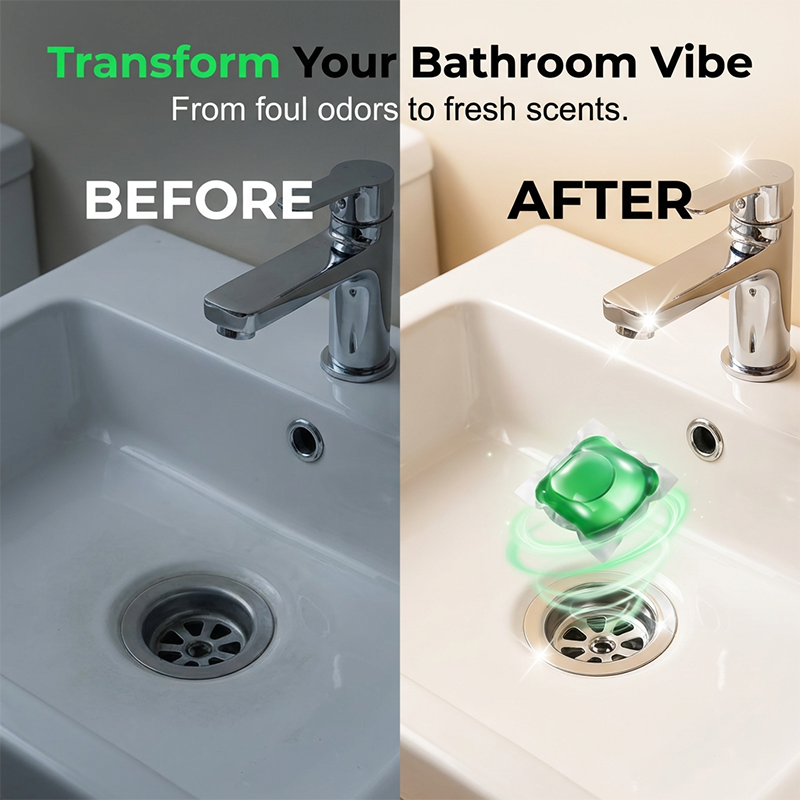 Drain Deodorizer Pods – Bio‑enzyme formula neutralizes smells at the source. Instant fresh scent, no harsh chemicals. Say goodbye to embarrassing odours. 🚰✅