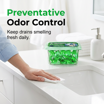 Drain Deodorizer Pods – Bio‑enzyme formula neutralizes smells at the source. Instant fresh scent, no harsh chemicals. Say goodbye to embarrassing odours. 🚰✅